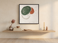 Organic Forms Abstract Wall Art — Original Palette-Knife Oil, Sage & Terracotta — original hand-painted oil shown on the wall in a styled room
