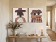 Bouquet Woman & Two Sisters — Set of 2 Original Oils, Mauve & Rose
