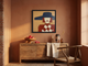 Lady in a Navy Hat Wall Art — Original Palette-Knife Oil, Navy & Oxblood