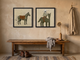 Standing Horse & Mounted Cowboy — Set of 2 Original Oils, Olive & Rust