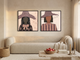 Two Women in Floppy Hats — Set of 2 Original Oils, Mauve & Rose