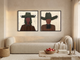Cowgirl and Cowboy — Set of 2 Original Oils, Olive & Oxblood