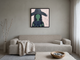 Lady in a Slate Hat Wall Art — Original Palette-Knife Oil, Emerald & Blush