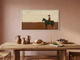 Cowboy on Horseback Wide Wall Art — Original Palette-Knife Oil, Oxblood & Olive