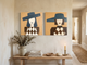 Red-Lipped Woman in a Wide Hat — Set of 2 Original Oils, Teal & Ochre