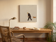 Man Walking His Dachshund Wall Art — Original Oil, Brown & Cream