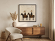 Two Riders on Horseback Wall Art — Original Palette-Knife Oil, Brown & Straw