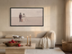 Wedding Couple and Dog Wide Wall Art — Original Palette-Knife Oil, Mauve & Blush