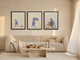 Solitude Triptych — 3 Original Oils, Periwinkle & Oat