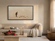 Man Feeding Pigeons Wide Wall Art — Original Oil Landscape, Chocolate & Cream