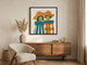 Two Ladies in Hats Wall Art — Original Palette-Knife Oil, Orange & Teal