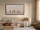 Five Walkers Wide Wall Art — Original Oil Landscape, Mauve & Rose-Brown