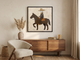 Cowboy on Horseback Wall Art — Original Palette-Knife Oil, Brown & Ochre