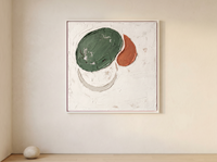 Organic Forms Abstract Wall Art — Original Palette-Knife Oil, Sage & Terracotta — original hand-painted oil shown on the wall in a styled room