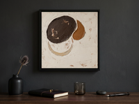 Organic Forms Abstract Wall Art — Original Palette-Knife Oil, Chocolate & Cream — original hand-painted oil shown on the wall in a styled room