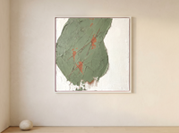 Dark Monolith Abstract Wall Art — Original Palette-Knife Oil, Sage & Terracotta — original hand-painted oil shown on the wall in a styled room