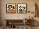 Women in Hats, Two Pairs — Set of 2 Original Oils, Chocolate & Rust