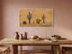 Desert Cacti Row Wide Wall Art — Original Palette-Knife Oil, Golden Ochre & Navy