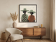 Two Women in Hats Wall Art — Original Palette-Knife Oil, Sage & Terracotta