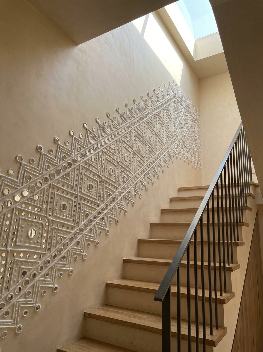 Lippan pattern ascending with the stairs